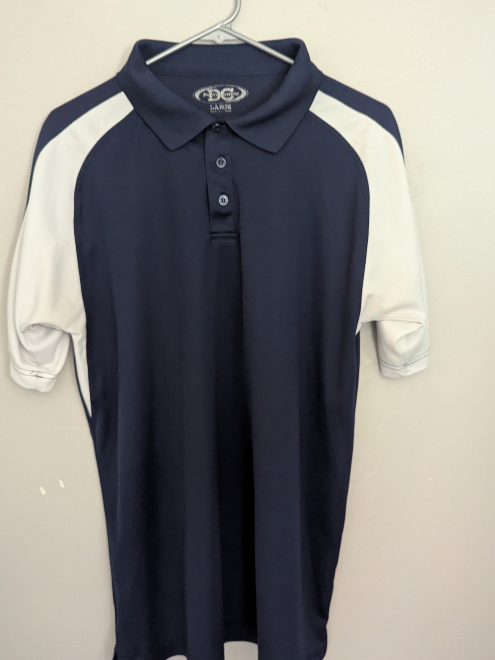 DC Men's Navy and White Athletic Polo